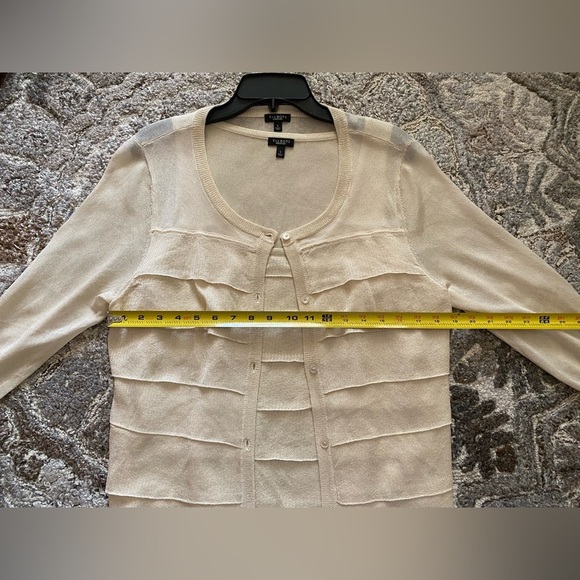 Talbots Women's Neutral 2 Piece Cami Cardigan Set Size Large Elegant Classic - Picture 8 of 8